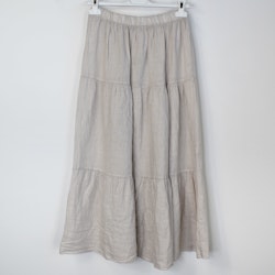 Linnekjol med volanger BEIGE