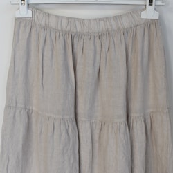 Linnekjol med volanger BEIGE