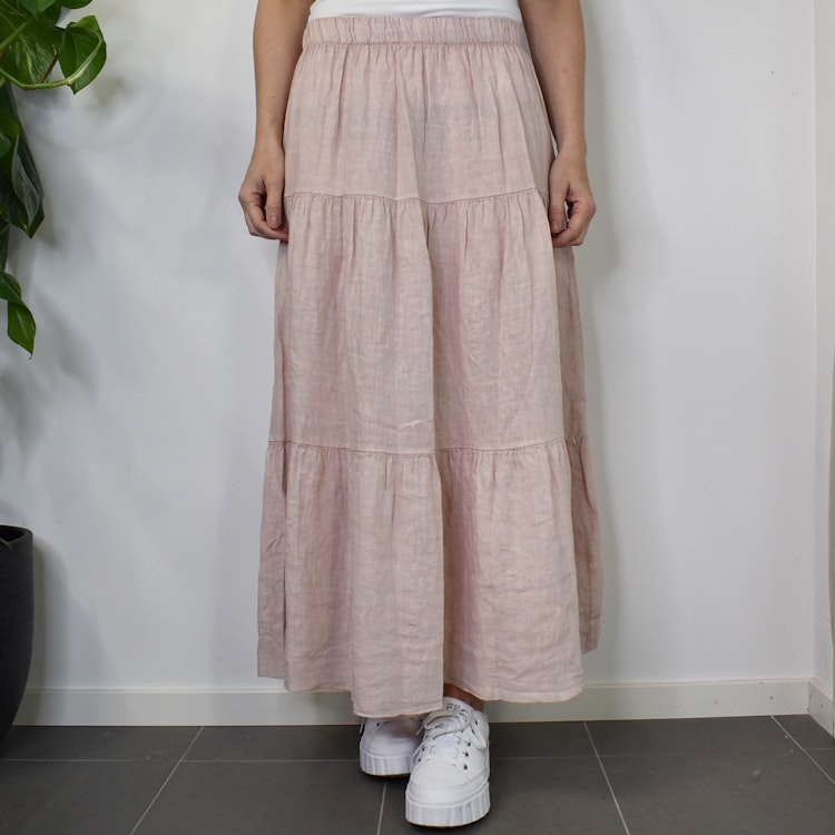 Linnekjol med volanger ROSA