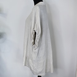 Kort linneskjorta med Volang BEIGE