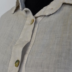 Kort linneskjorta med Volang BEIGE