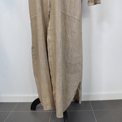 Lång skjortklänning med fickor TAUPE