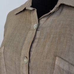 Lång skjortklänning med fickor TAUPE