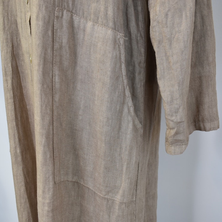Lång skjortklänning med fickor TAUPE
