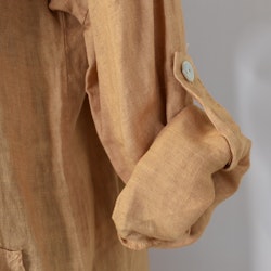 Lång skjortklänning med fickor LJUS CAMEL