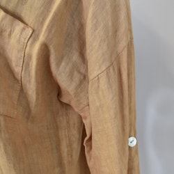 Lång skjortklänning med fickor LJUS CAMEL