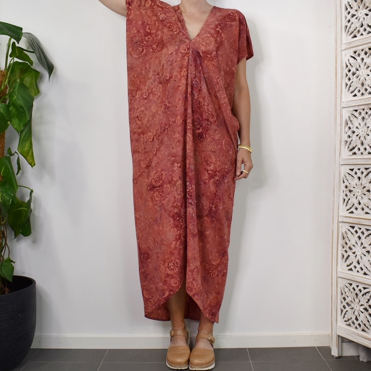 Kaftan Camelia Tie Dye PINK FLOWER - CoconutMilk by Stajl