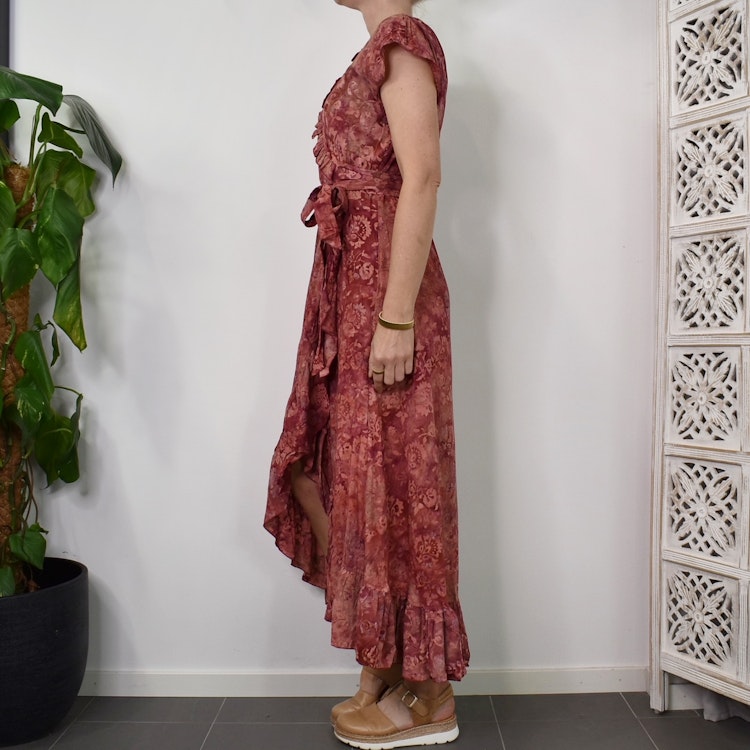 Omlottklänning Tie Dy PINK FLOWER - CoconutMilk by Stajl