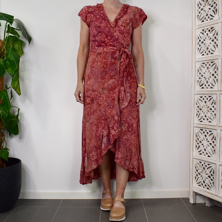 Omlottklänning Tie Dy PINK FLOWER - CoconutMilk by Stajl