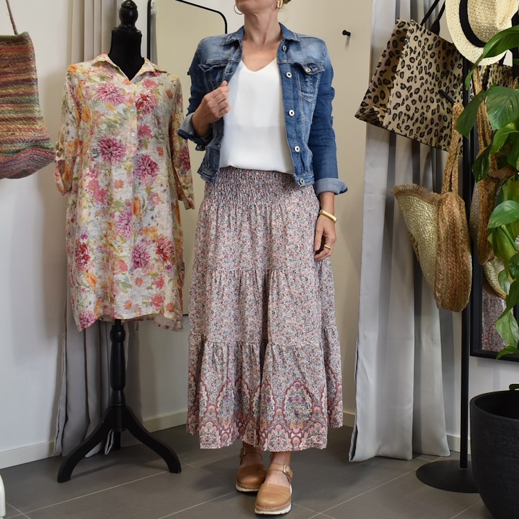 Kjol Boho Flora ROSA - Stajl Agenturer