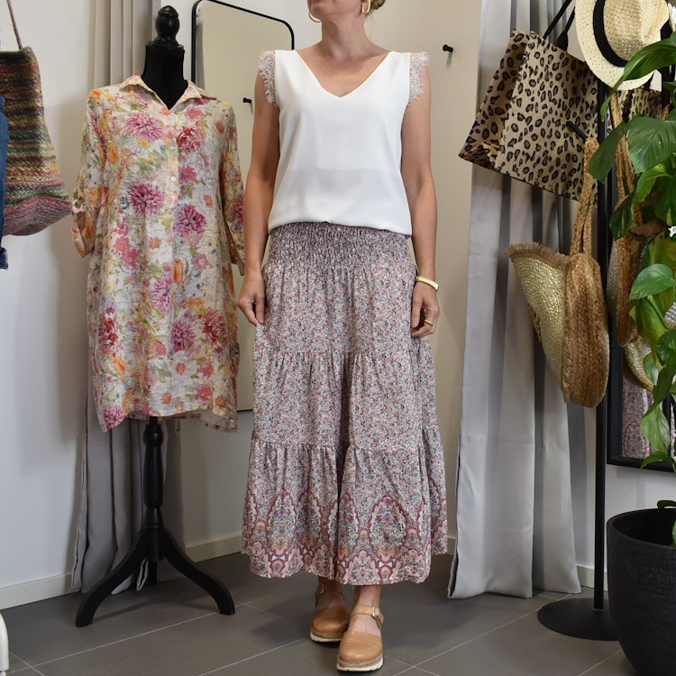 Kjol Boho Flora ROSA - Stajl Agenturer