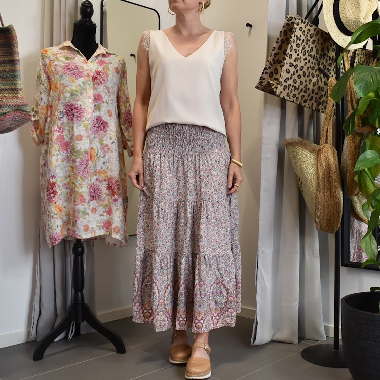 Kjol Boho Flora ROSA - Stajl Agenturer