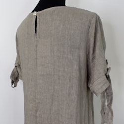 Linneklänning Volang TAUPE