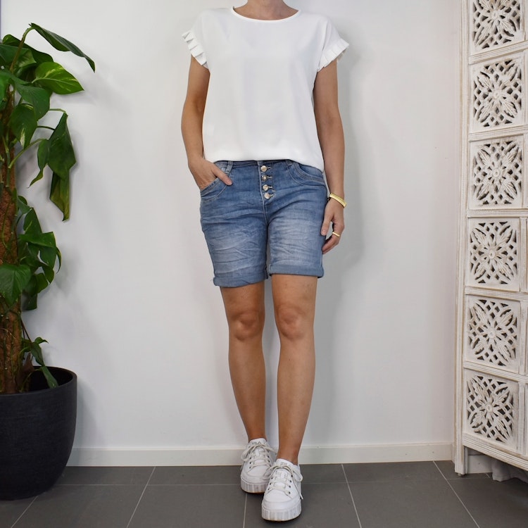 Jeansshorts med dekorativa knappar LJUS DENIM - Place du Jour