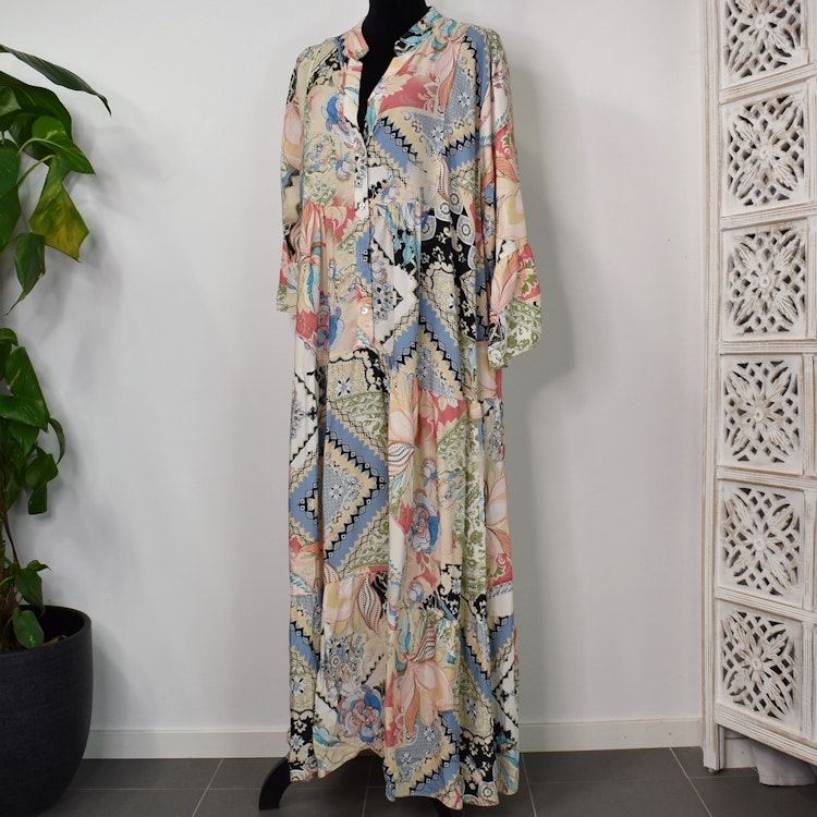 Klänning Plus Size Mönstrad IVORY