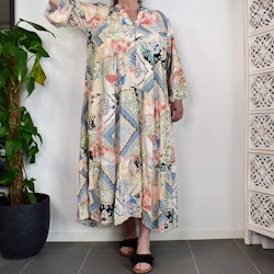 Klänning Plus Size Mönstrad IVORY