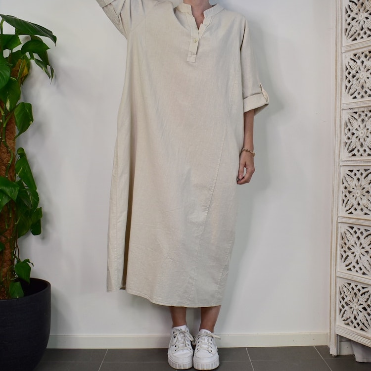 Klänning Linnemix Coleen BEIGE - Mix By Heart