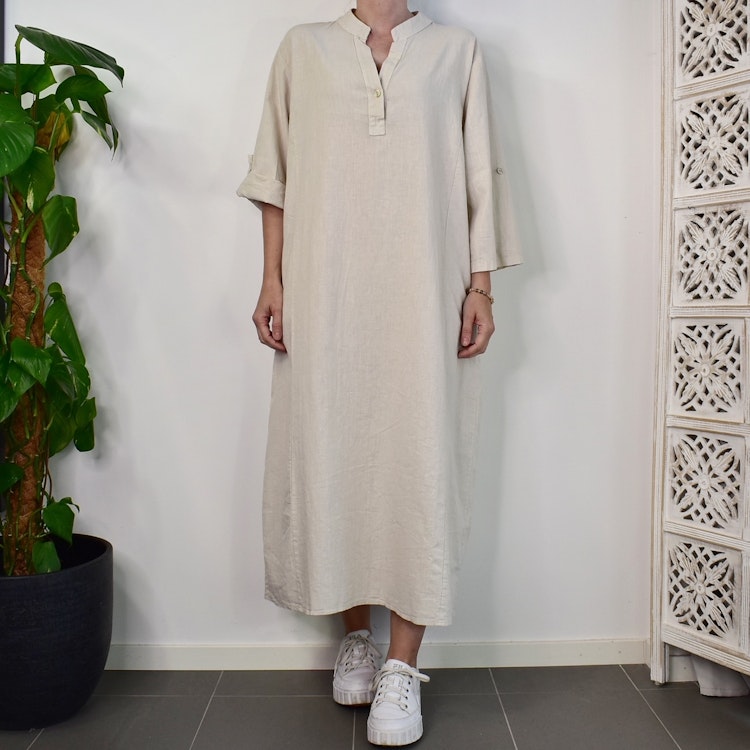 Klänning Linnemix Coleen BEIGE - Mix By Heart