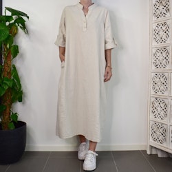 Klänning Linnemix Coleen BEIGE - Mix By Heart