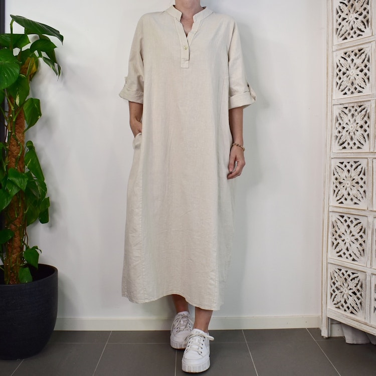Klänning Linnemix Coleen BEIGE - Mix By Heart