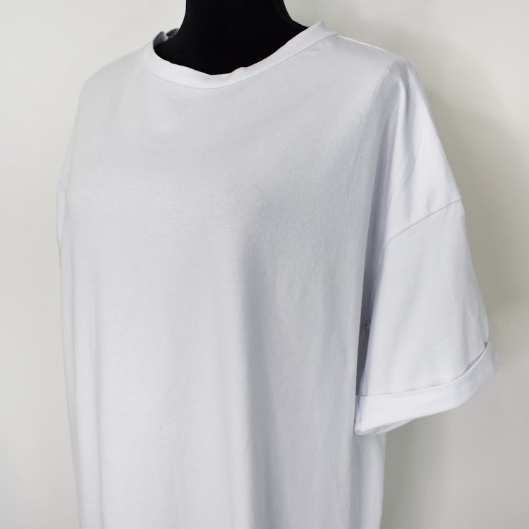 Lång T-shirt Over Sized VIT