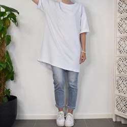 Lång T-shirt Over Sized VIT