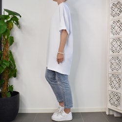Lång T-shirt Over Sized VIT