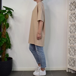 Lång T-shirt Over Sized MÖRKBEIGE