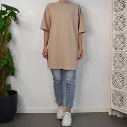 Lång T-shirt Over Sized MÖRKBEIGE