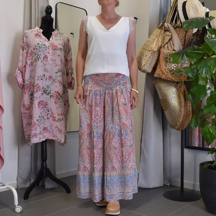Volangkjol Princess Mönstrad ROSA/BLÅ - Marta du Chateau