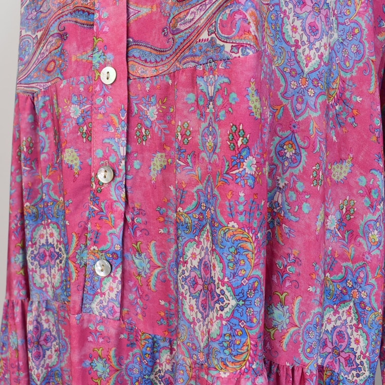 Klänning Mönstrad FUSCHIA