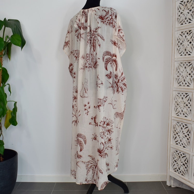 Kaftan Safari BEIGE/RÖD - Nowmanslabel