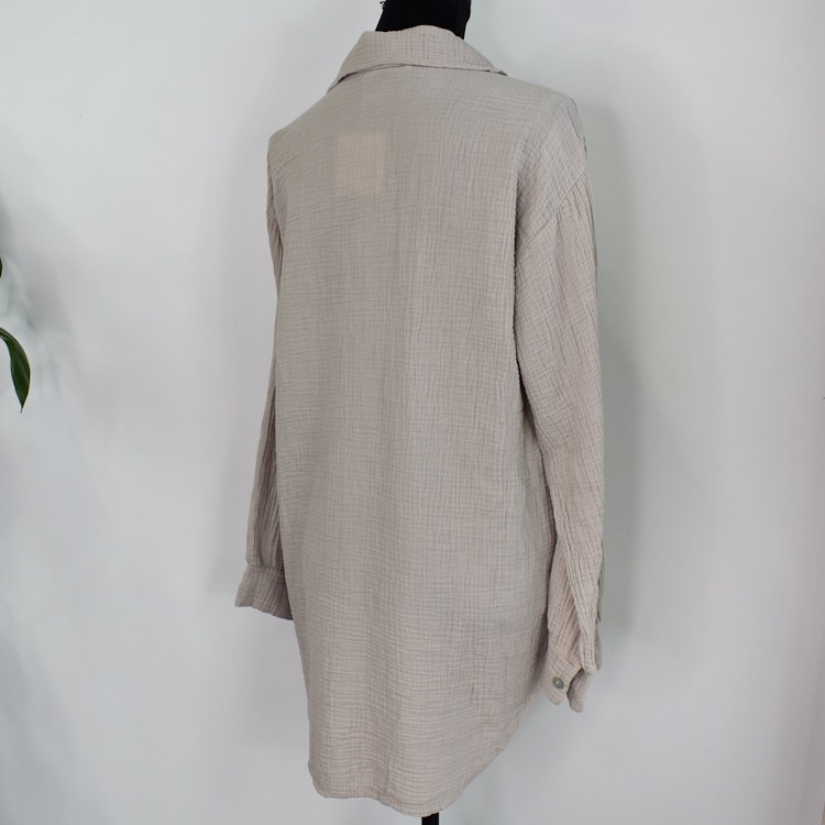 Bomullsskjorta Over Sized BEIGE
