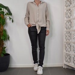 Bomullsskjorta Over Sized BEIGE