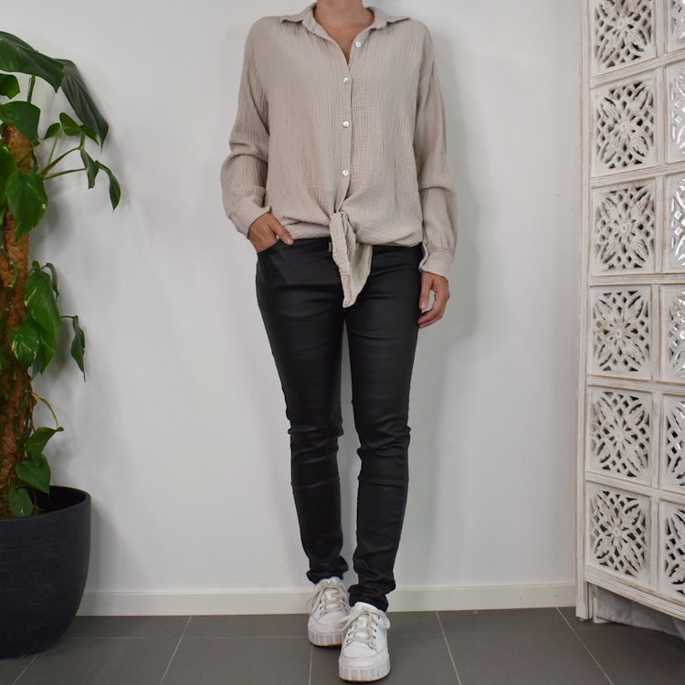 Bomullsskjorta Over Sized BEIGE