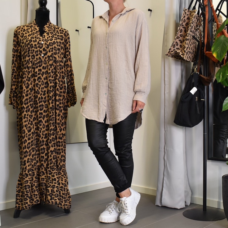 Bomullsskjorta Over Sized BEIGE