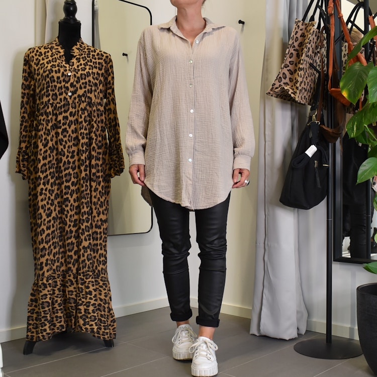Bomullsskjorta Over Sized BEIGE