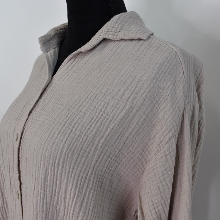 Bomullsskjorta Over Sized BEIGE