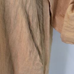 Kort skjortklänning i linne LJUS CAMEL