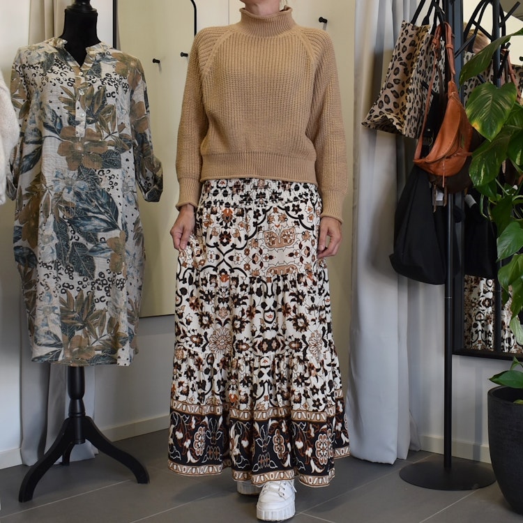 Kjol Boho Flora Blommig OFF WHITE - Stajl Agenturer