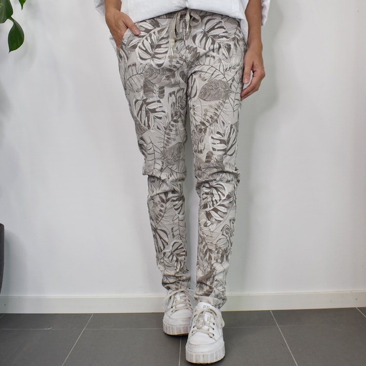 Stretchig byxa Mönstrad BEIGE