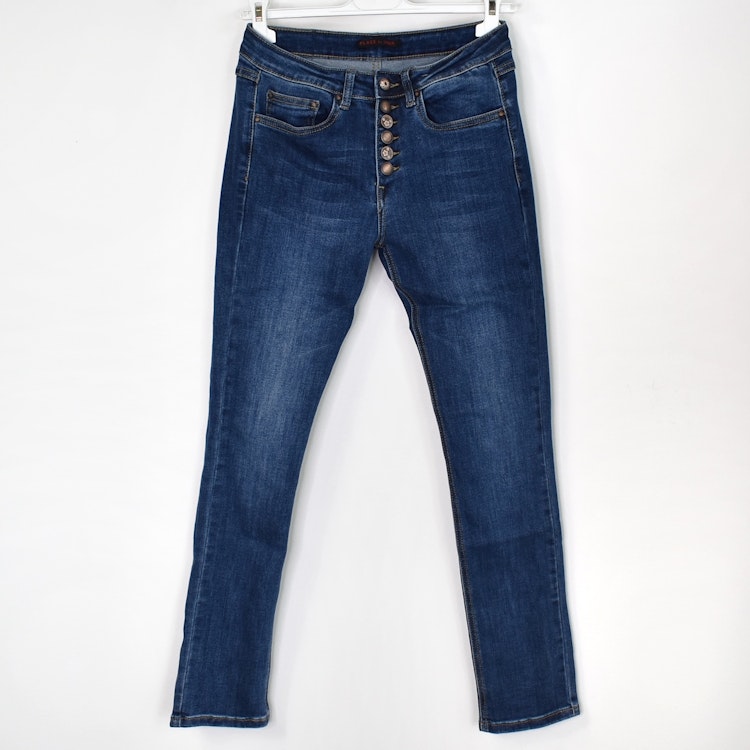 Jeans med knappmix MÖRK BLÅ - Place du Jour