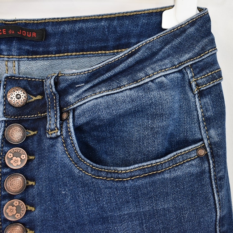 Jeans med knappmix MÖRK BLÅ - Place du Jour