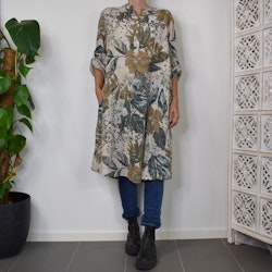 Bomullsklänning Lucy Mönstrad BEIGE - Mix By Heart