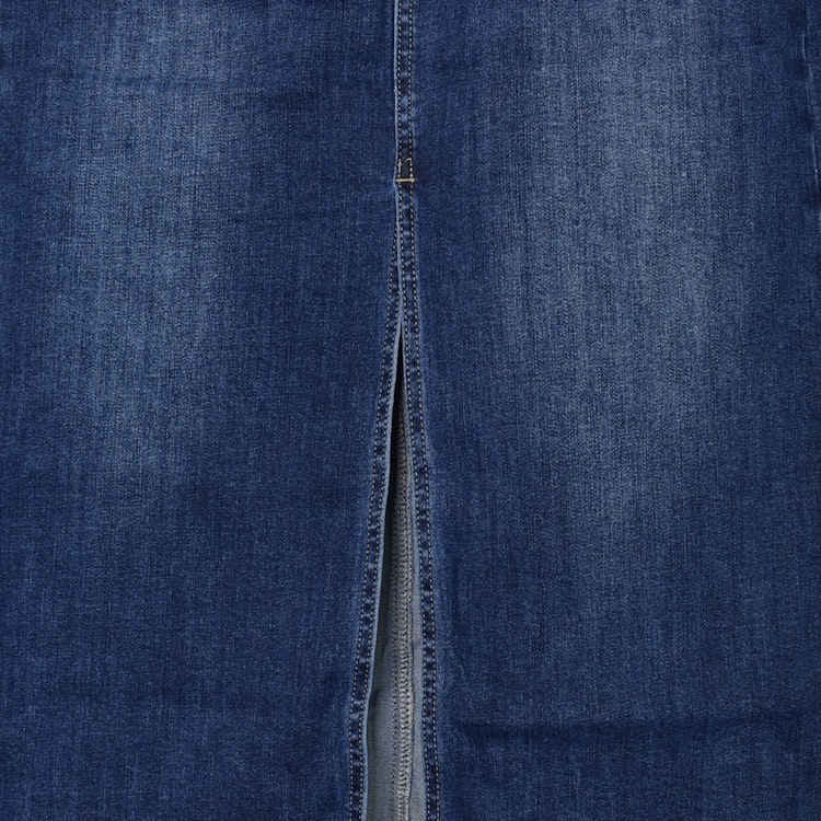 Jeanskjol med slits MÖRK BLÅ