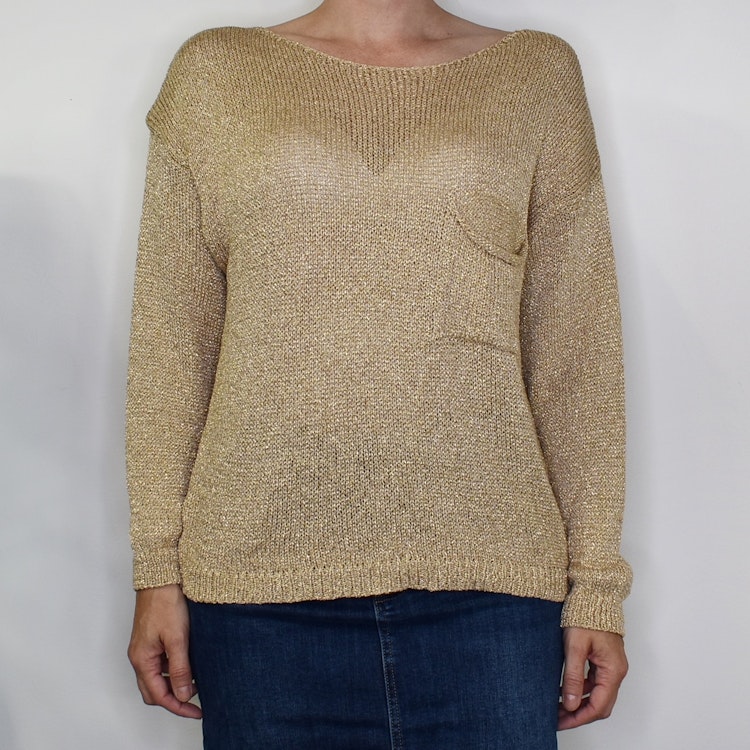 Stickad Tröja Lurex GULD