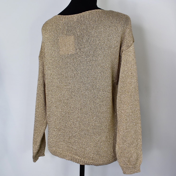 Stickad Tröja Lurex GULD