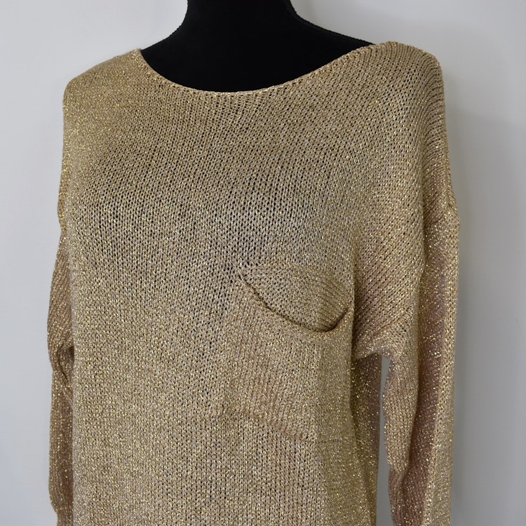 Stickad Tröja Lurex GULD