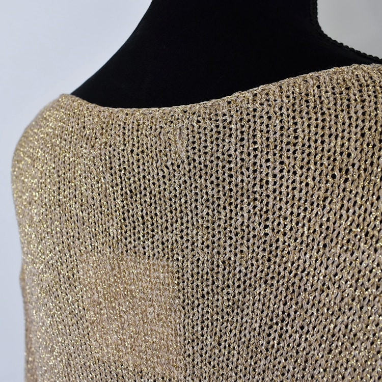 Stickad Tröja Lurex GULD