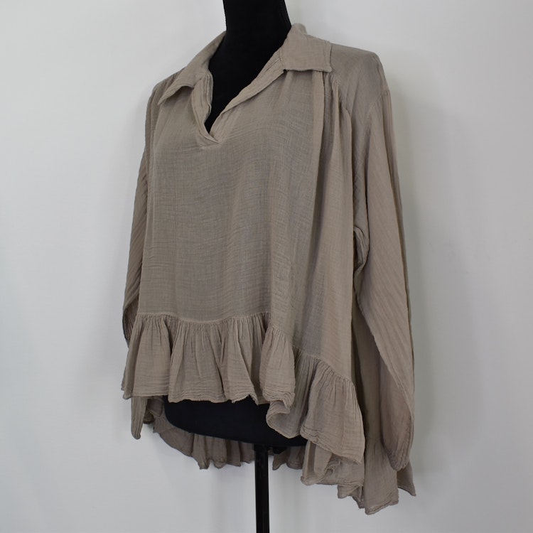 Bomullsblus Heather BEIGE - Stajl Agenturer